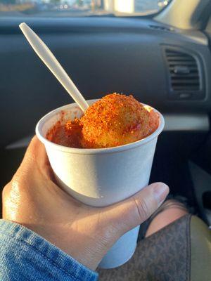 tamarindo is with chamoy and tajin.