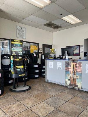 Getting my tire replaced at discount tire!