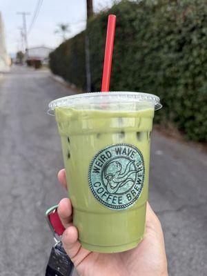 Iced Matcha Latte / with honey syrup ! 3