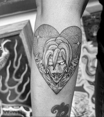 Rem tattoo from Death Note by tattoo artist Bubba