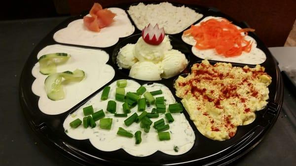 Cream cheese platter from heartland bagels 2