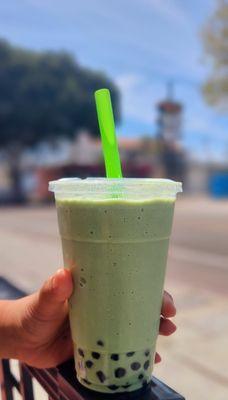 Matcha snow bubble with BOBA - you don't Wana miss this ever!!!