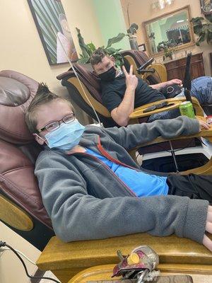 My guys getting pedicures!