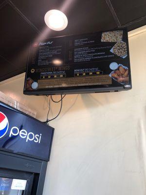 Menu on screen