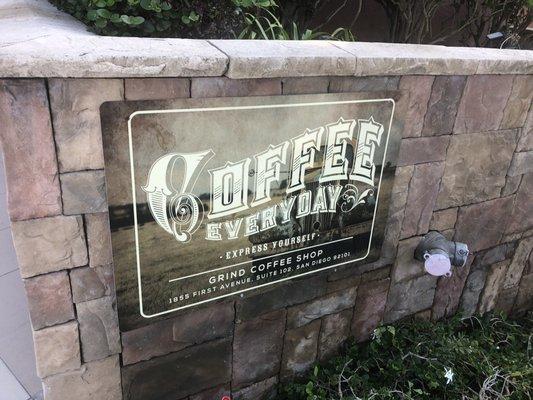 sign for coffee place