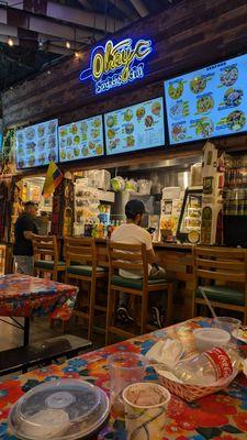 Menu and seating area