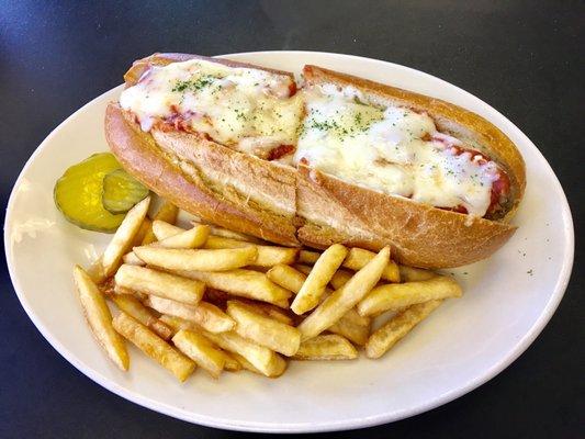 Fresh cut and BREADED CHICKEN PARM SANDWICH