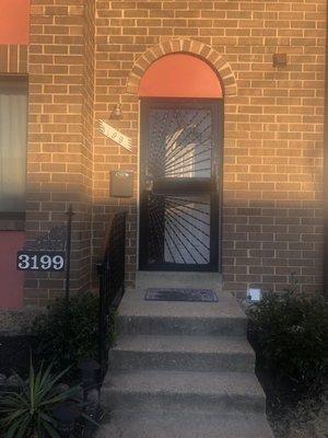 Front door and hand railing