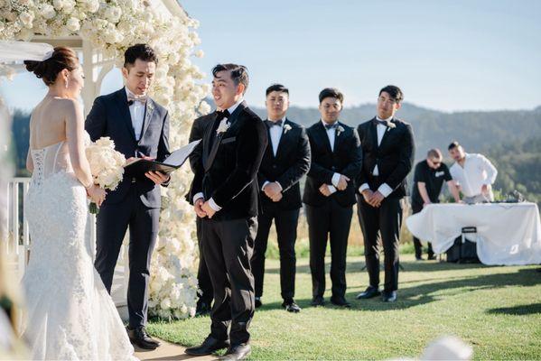 Donnie and Nathan are making sure the flow of the ceremony