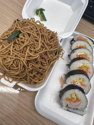 Chow mein & kimbap