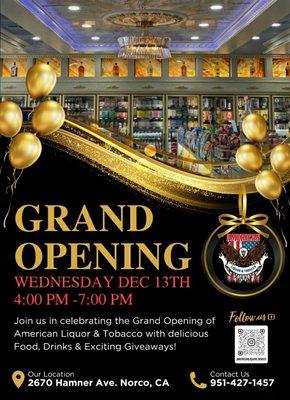 Grand Opening Celebration Wed. Dec 13th 2023!!