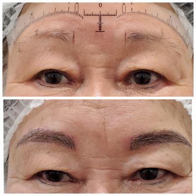 Mature skin eyebrow tatoo.#PMU eyebrows, # nano brows.