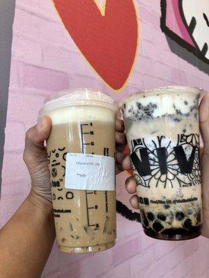 Tiramisu Milk Tea and Oreo Creme Brulee Tea