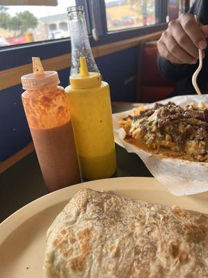 Carne Asada Fries or Carne Asada Chips  carne asada burrito WITH beans and rice