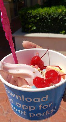 Cherry flavored yogurt