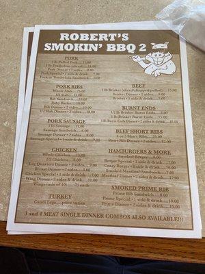 Menu front