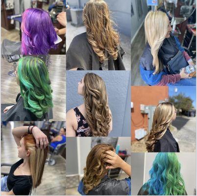 Colors on long hair by Stylist Cole