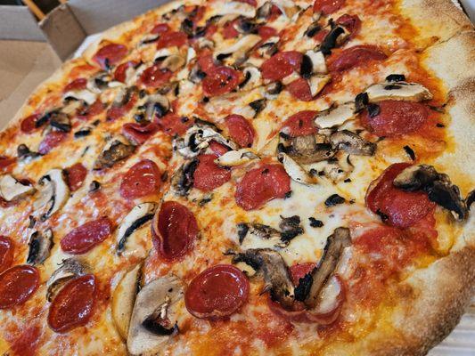 Pepperoni and mushroom