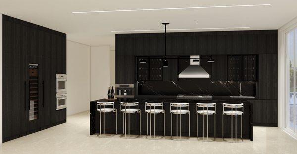 Black Wood Veneer Kitchen.
Location: Pinecrest FL