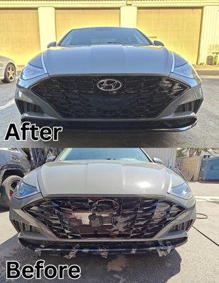 2021 Hyundai Sonata SEL Front Grille Replacement and Bumper Repair