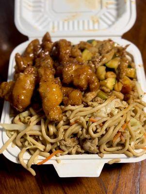 3-Entree-Combo: Chicken Chowmein, Orange Chicken, Kung Pap Chicken