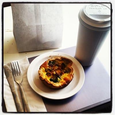 Quiche and coffee