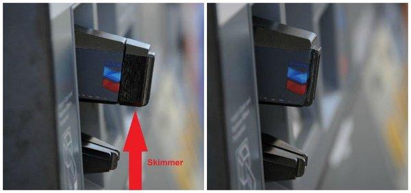 This is what a SKIMMER looks like attached to a pay station outside. Watch out for these information stealers!