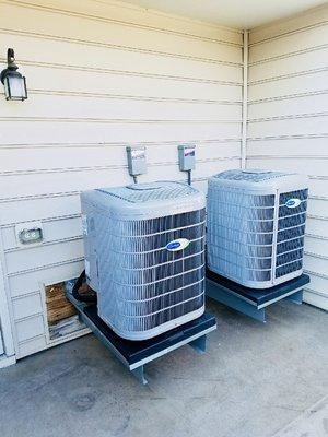 Install of (2) Carrier Infinity 19 seer AC units