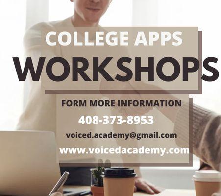 UC Application Workshops Coming Up. Visit www.voicedacademy.com