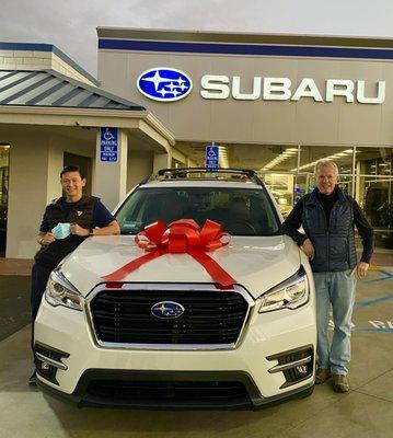 Happy Birthday, Christmas and Anniversary to us!  Thanks, Irvine Subaru!