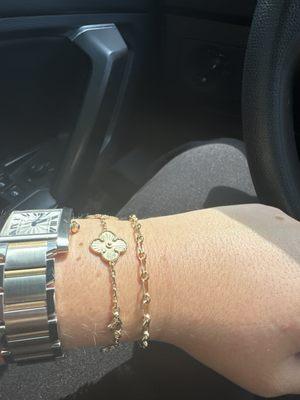 Watch, bracelet, and forever bracelet all from Diamond Boutique