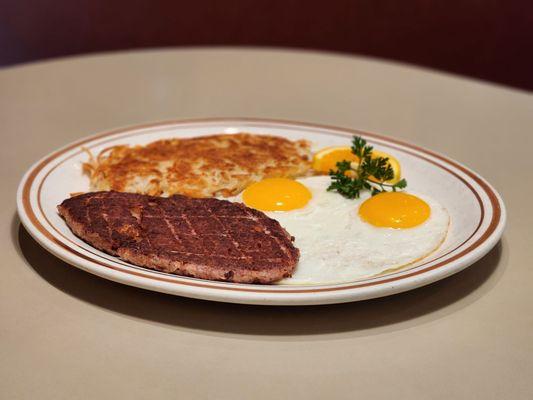 Corned beef hash and eggs