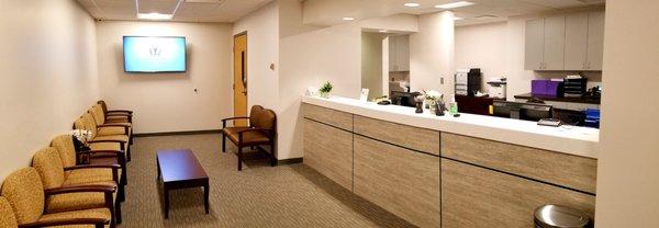 In 2019, we remodeled our waiting room and front desk area.