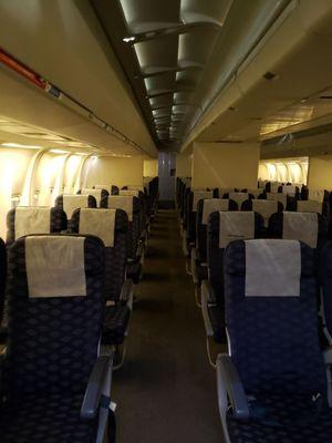 Plane interior inside hangar