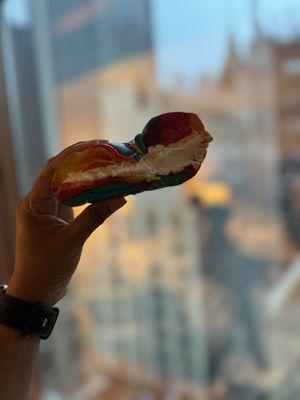 Rainbow Bagel Sandwich