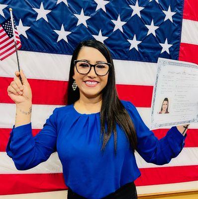 Very excited and happy client Yolanda getting her citizenship in April 2024