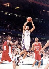 Donald shooting a jumper for the Huskies