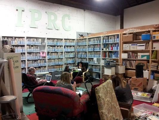 IPRC zine lirbary (taken during the 24-hour-zine-catalog-a-thon, Feb 2013)