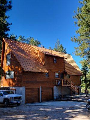 Copper standing seam roof in Green valley lake