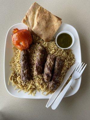 Beef koobideh plate