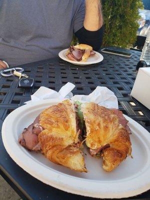 Roast beef croissant.