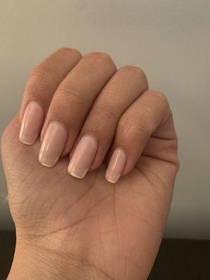 Gel manicure with modern French accents