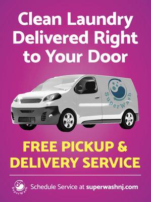 Laundry free pickup and delivery. We do wash and fold and your clean laundry delivered right to your door