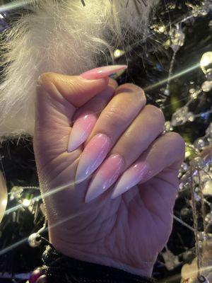 Ombré... I've been going to Andy at all perfect nails for over 15 years. Quality long lasting with no lift at all. The only place I will go.