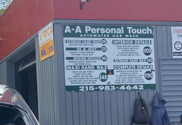 A + A Personal Touch Car Wash