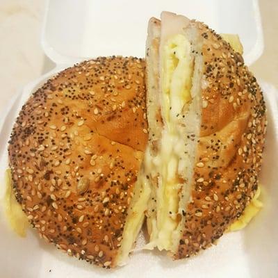 Turkey Breakfast Bagel Sandwich