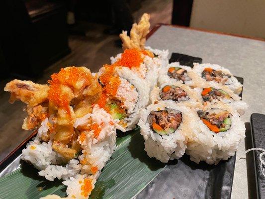 Spider Roll, Salmon Skin Roll