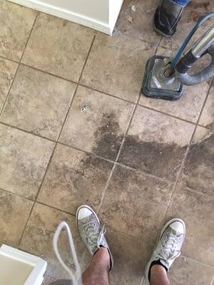 Melting away the dirt in a clients kitchen!