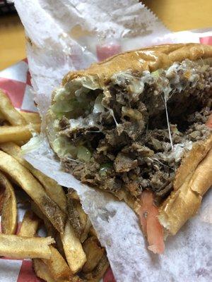 Open cheesesteak