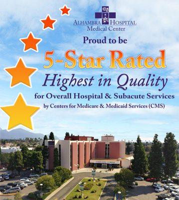 5 Star rated by CMS for overall Hospital and Subacute Services.